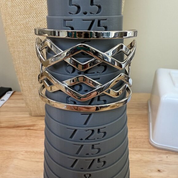 Lia Sophia Silver-Tone Cuff Bracelet, Y2K, 90's, Boho, Work, Casual, Scandi Norm - Picture 4 of 11